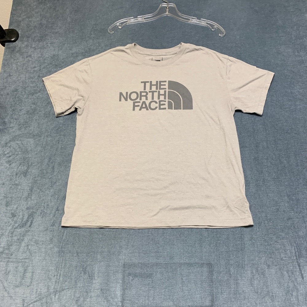 The North Face T Shirt Womens L Gray Graphic Logo Short Sleeve Casual Pullover